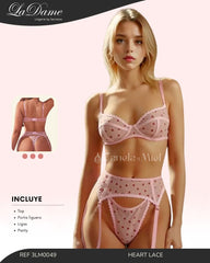 Conjunto Liguero Heart Lace